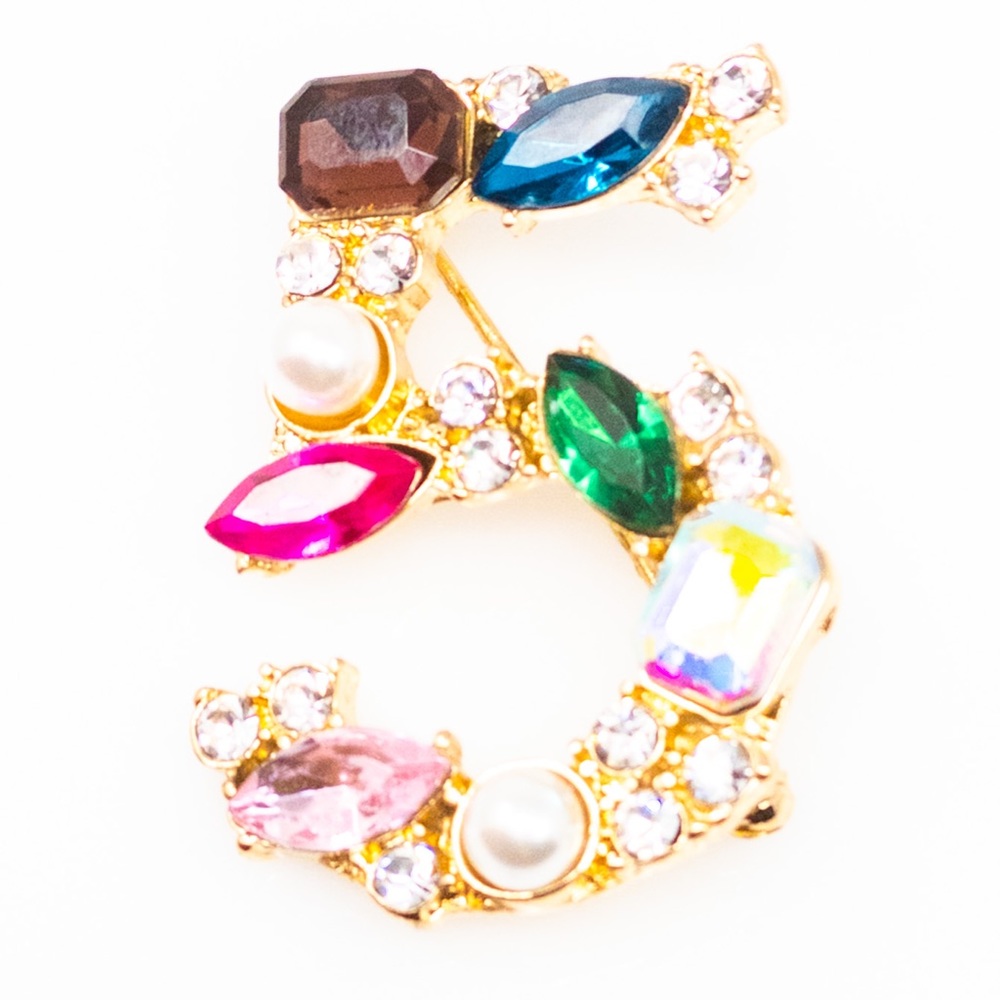 5 Series Brooch Numero Cinco Vegan Crystals